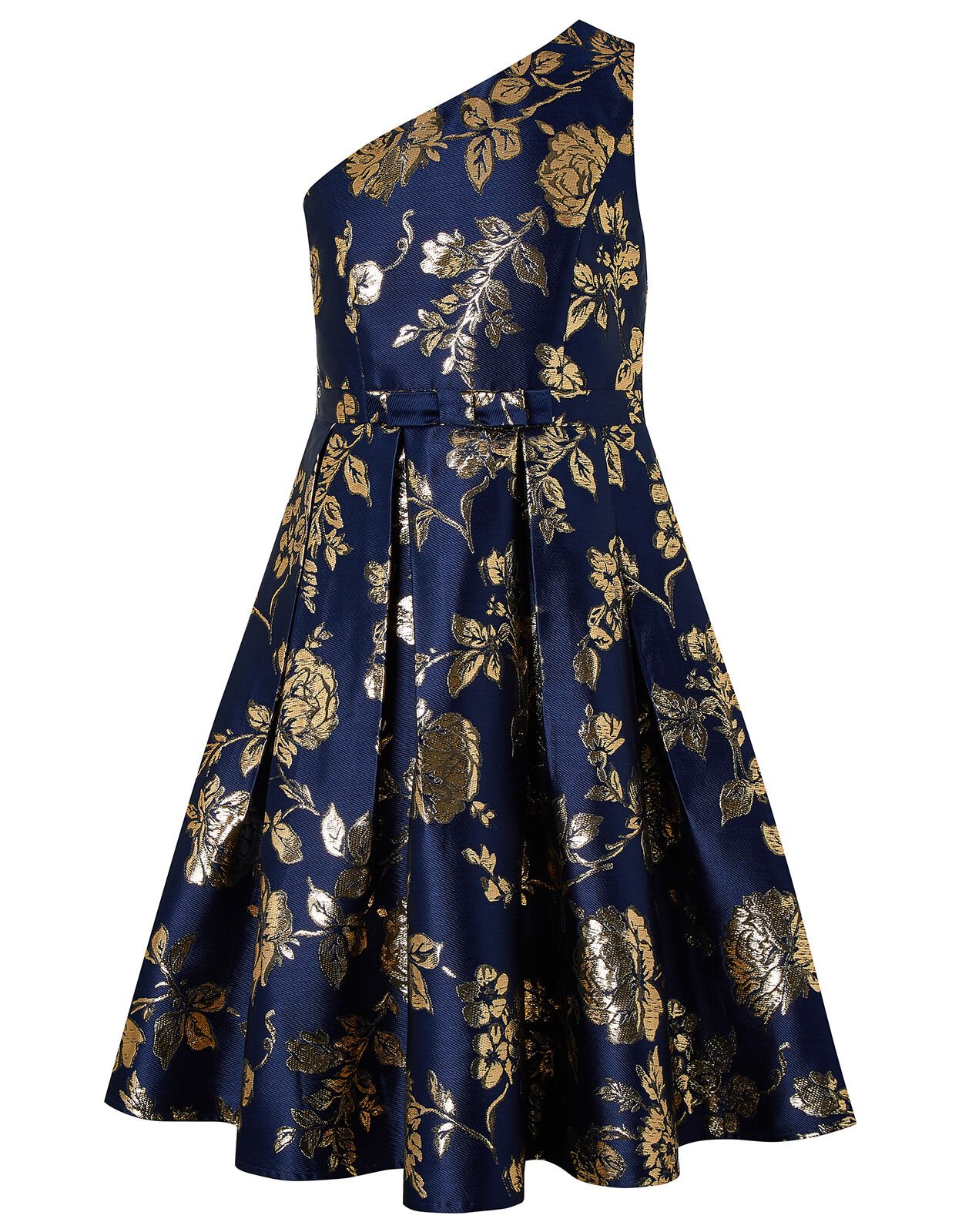 Bonnie One Shoulder Jacquard Occasion Dress Blue Girls Dresses Monsoon Global