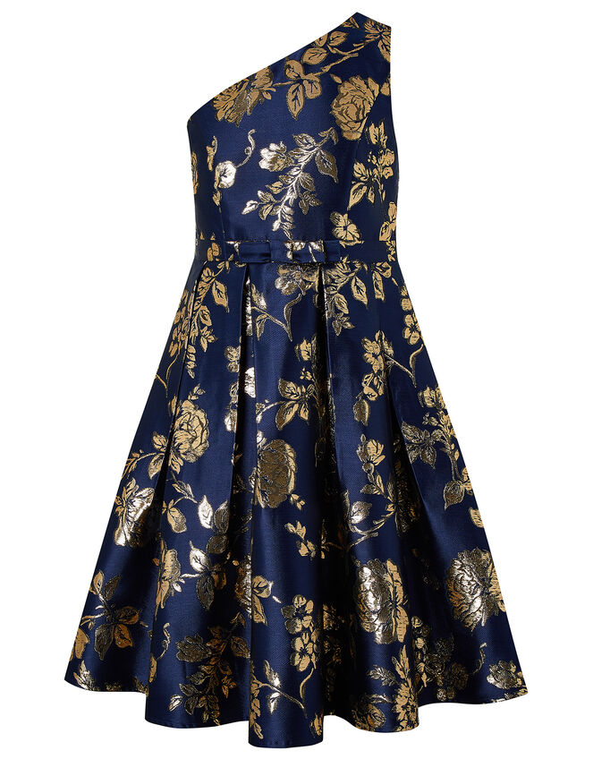 Bonnie One-Shoulder Jacquard Occasion Dress Blue | Girls' Dresses ...
