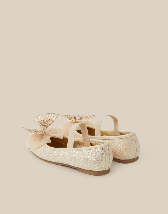 Sparkle Butterfly Ballet Flats, Gold (GOLD), large