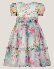 Floral Print Ruffle Tiered Dress, Multi (MULTI), large