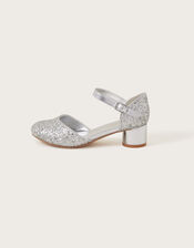 Glitter Two-Part Heels, Silver (SILVER), large