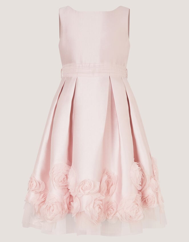 Appliqu&eacute; Rose Party Dress, Pink (DUSKY PINK), large