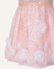 Baby 3D Flower Sequin Dress, Pink (PINK), large