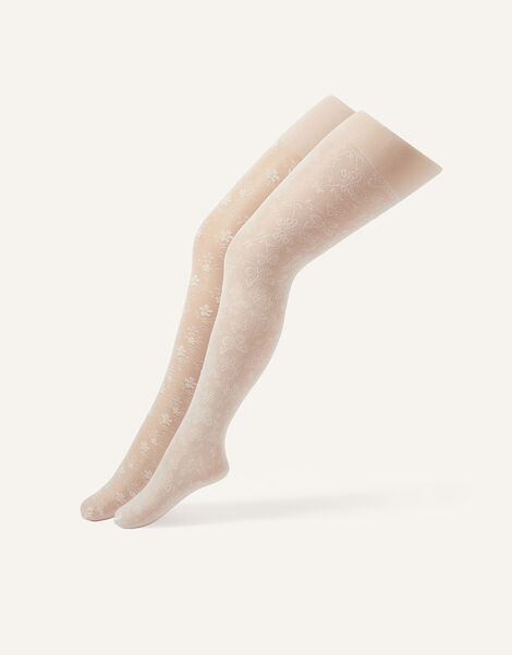 2-Pack Floral Lace Tights, Multi (MULTI), large