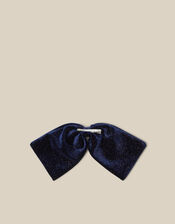 Sparkle Velvet Bow Hair Clip, Blue (NAVY), large
