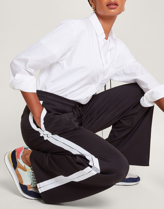 Susie Stripe Trousers, Black (BLACK), large