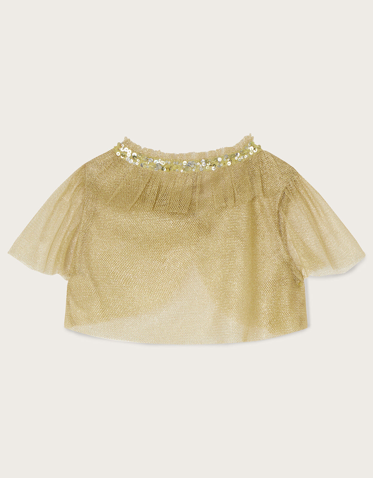 Land of Wonder Short Tulle Cape Jacket Gold