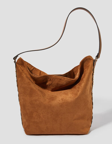 Tori Faux Suede Hobo Bag, , large