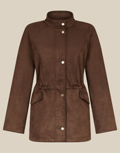Clara Faux Suede Jacket, Brown (BROWN), large