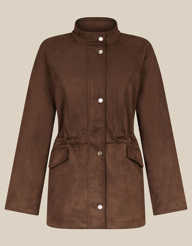 Clara Faux Suede Jacket, Brown (BROWN), large