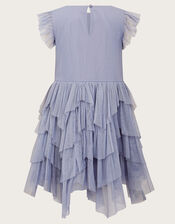 Sequin Bow Mesh Dress, Purple (LILAC), large