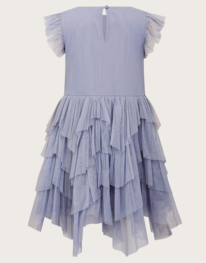 Sequin Bow Mesh Dress, Purple (LILAC), large
