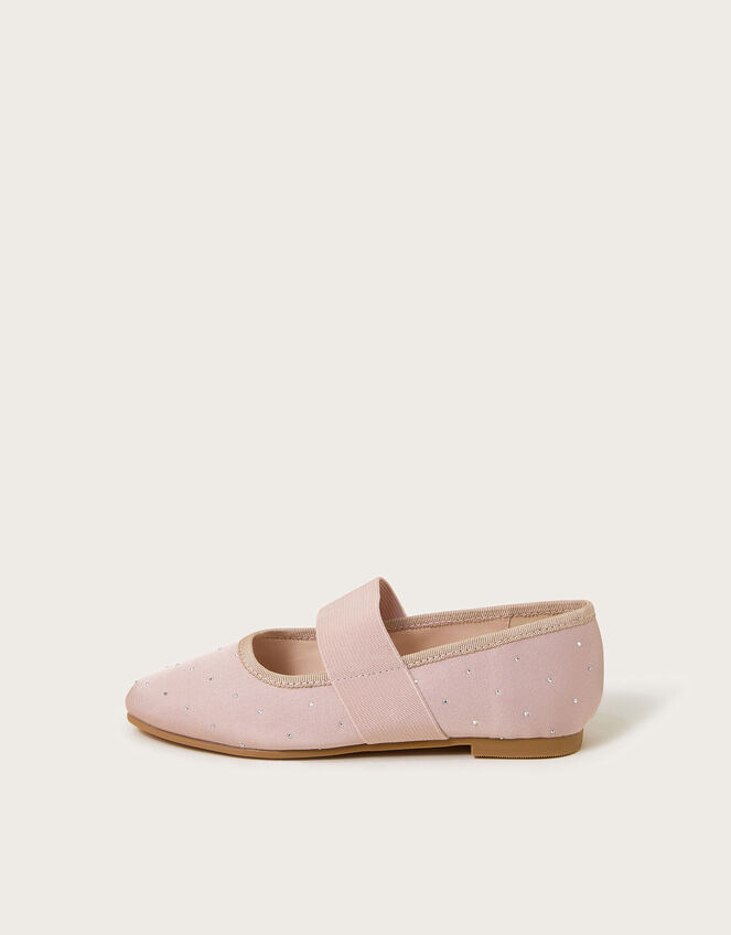 Diamante Elastic Ballet Flats, Pink (PINK), large