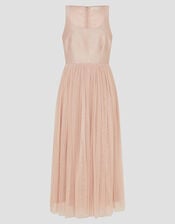 Alice Sleeveless Tulle Midi Dress, Pink (BLUSH), large