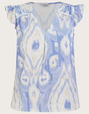 Peggy Ikat Tank Top, Blue (BLUE), large