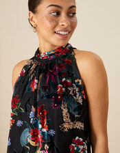 Carena Crane Devore Top, Black (BLACK), large