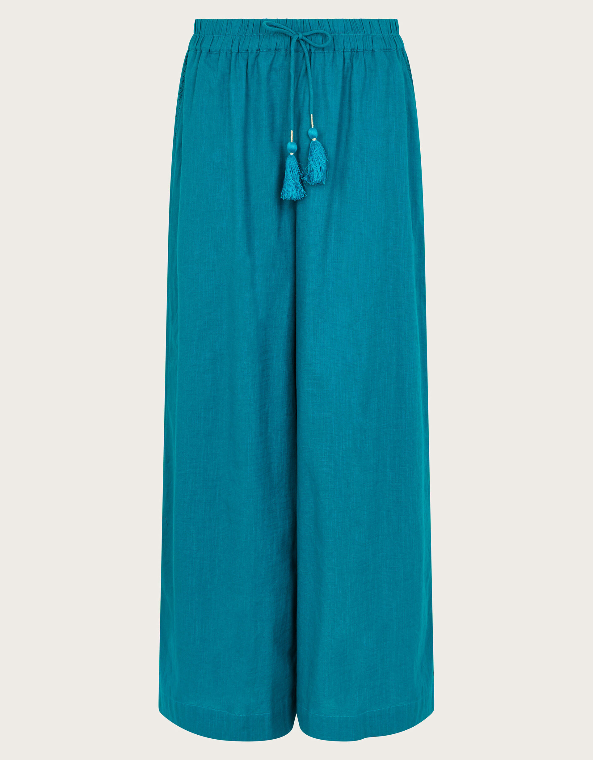 Turquoise wide leg trousers cheap
