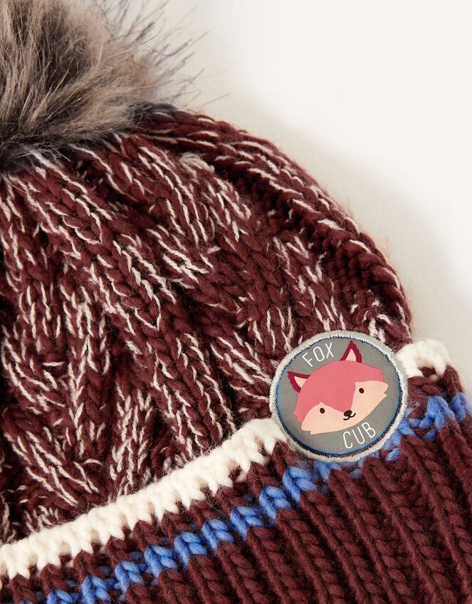 Reuben Fox Badge Beanie, Red (BURGUNDY), large