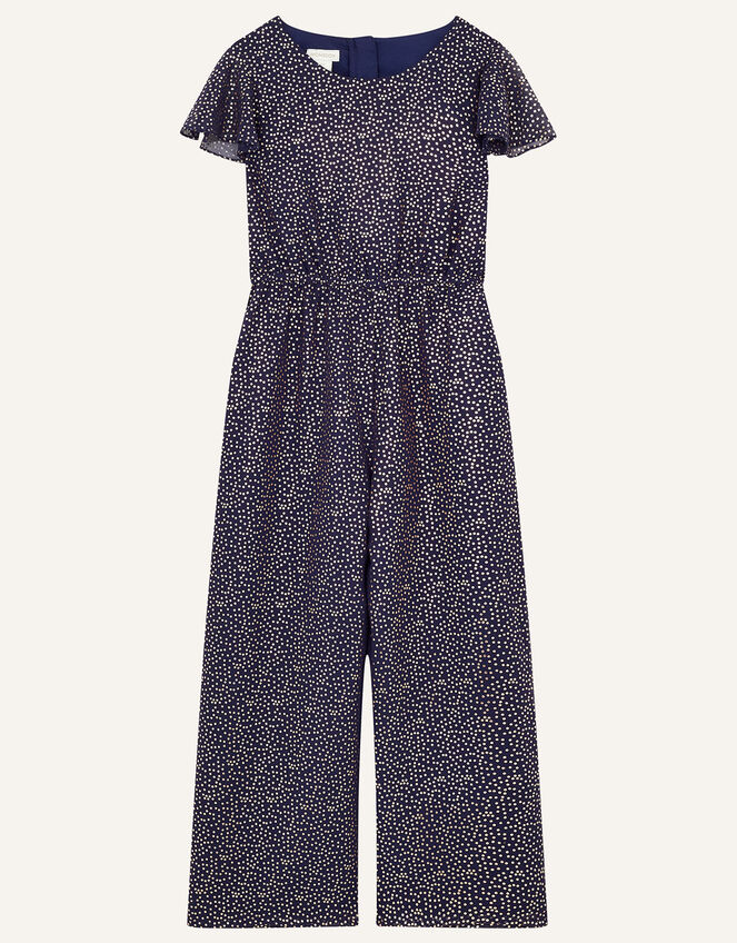 Bexley Glitter Print Jumpsuit , Blue (NAVY), large