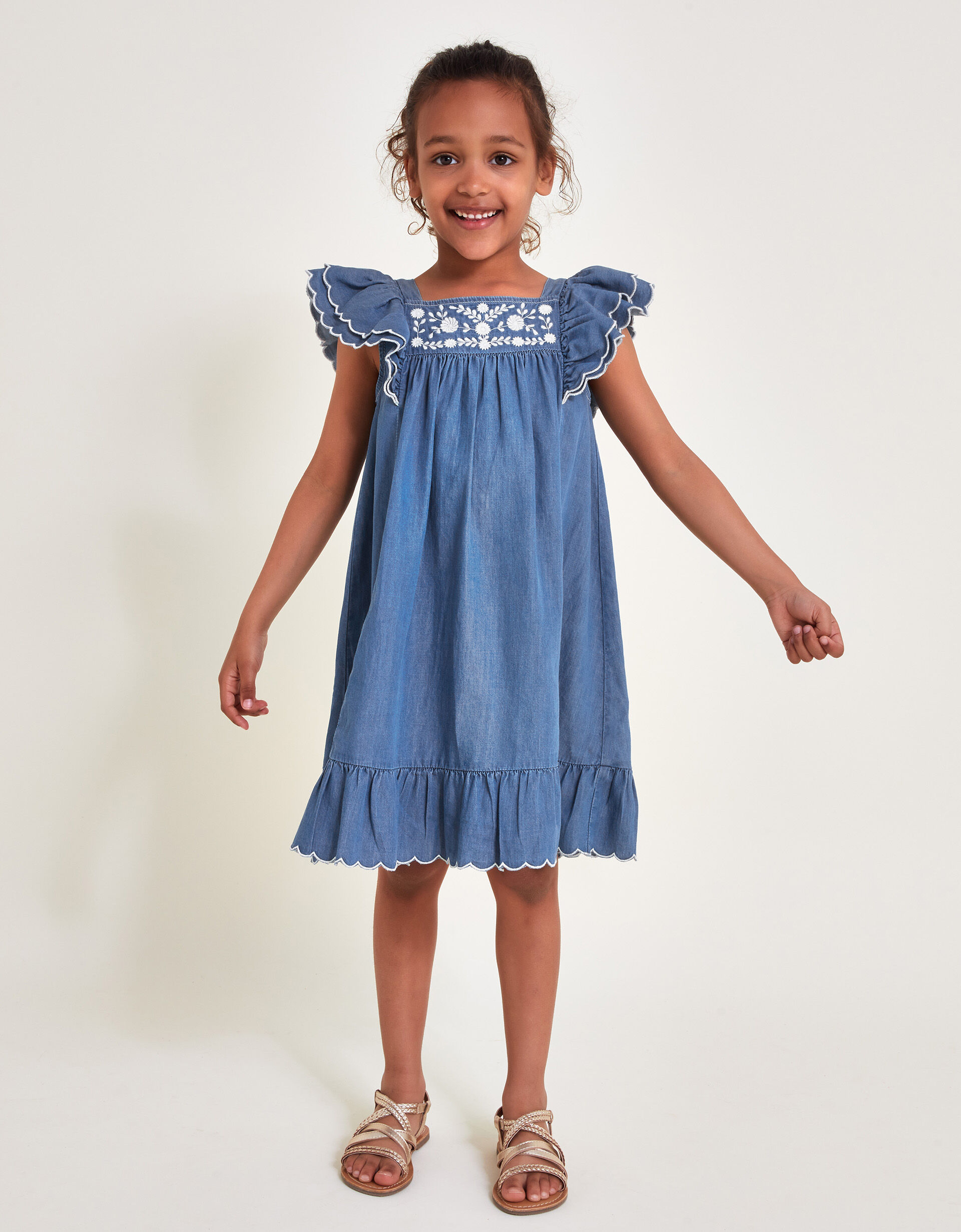Girls chambray dress sales
