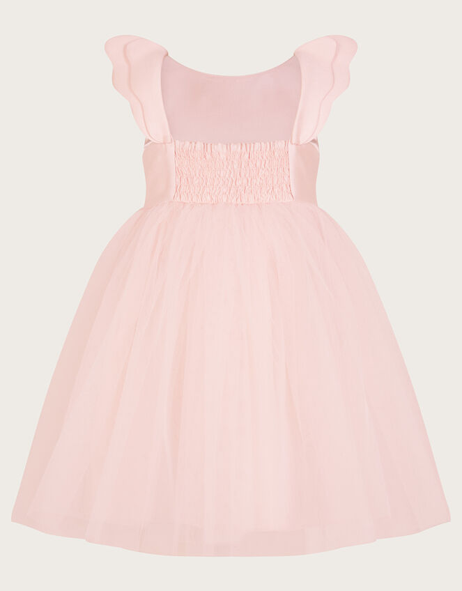 Baby Angel Wing Sleeve Tulle Dress, Pink (PALE PINK), large