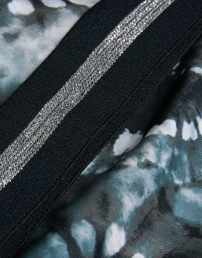 Heart Tie-Dye Halter Bralette Bikini Set, Black (BLACK), large