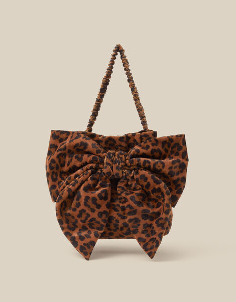 Ciri Bow Leopard Print Bag, , large
