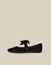 Jolie Velvet Mary Jane Ballet Flats, Black (BLACK), large