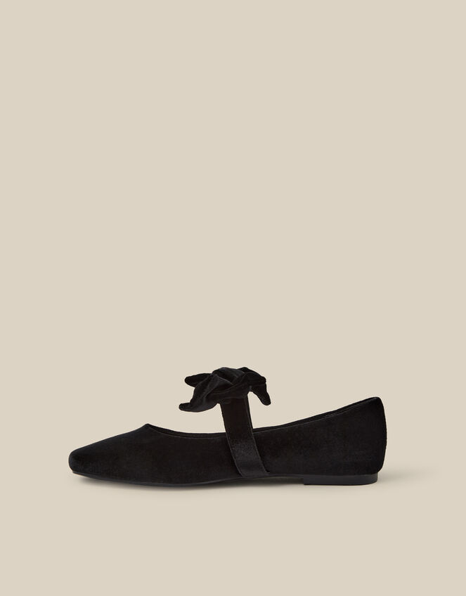 Jolie Velvet Mary Jane Ballet Flats, Black (BLACK), large