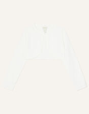 Super Soft Faux Fur Collar Cardigan, Ivory (IVORY), large
