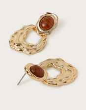 Molten Hoop Drop Earrings, , large