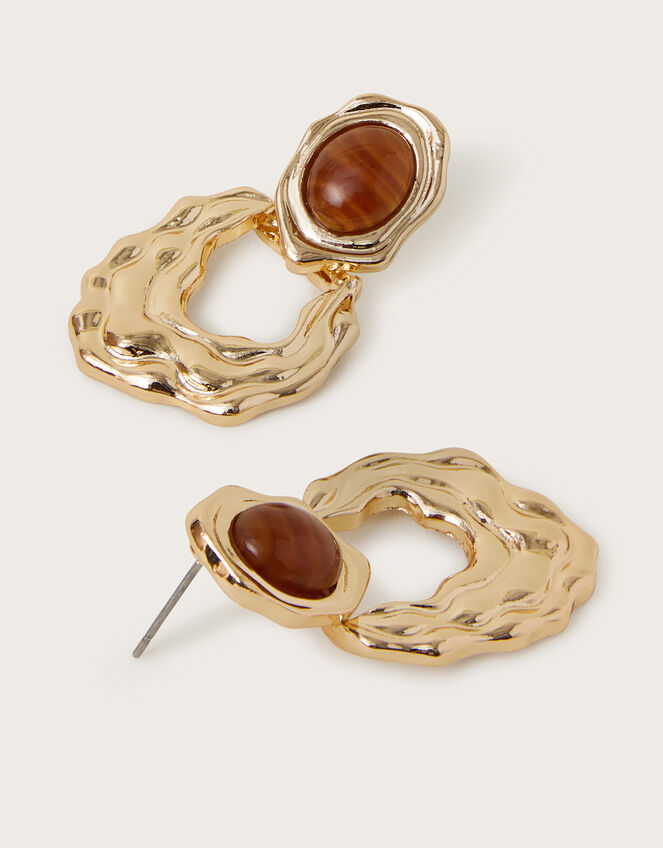 Molten Hoop Drop Earrings, , large