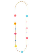 Rainbow Pearl Pom-Pom Necklace, , large