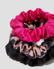 3-Pack Small Mix Hair Scrunchies, Brown (BROWN), large