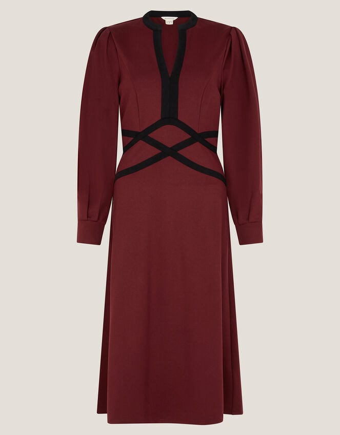 Julia Jersey Midi Dress, Red (BURGUNDY), large