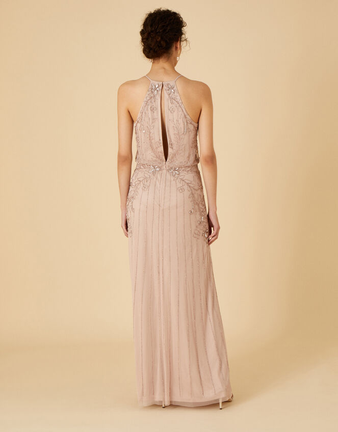 Embellished Maxi Dress in Recycled Polyester, Pink (PINK), large