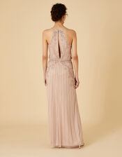 Embellished Maxi Dress in Recycled Polyester, Pink (PINK), large