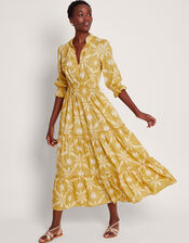La Galeria Elefante Print Dress, Yellow (YELLOW), large