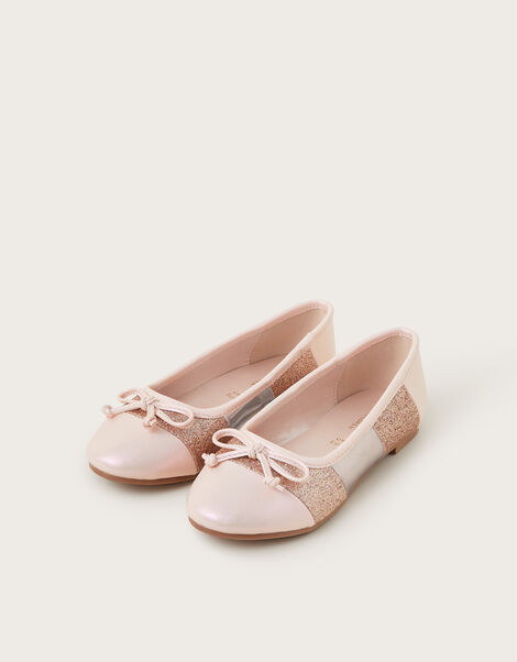 Glitter Block Ballet Flats, Pink (PINK), large