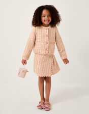 Sequin Tweed Skort, Pink (PINK), large