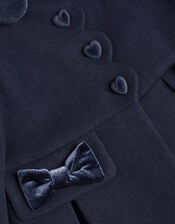 Scallop Collar Coat, Blue (NAVY), large