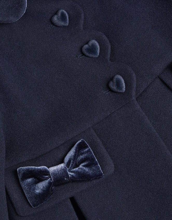 Scallop Collar Coat, Blue (NAVY), large