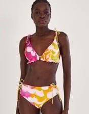 Abstract Print Frill Bikini Top, Pink (PINK), large