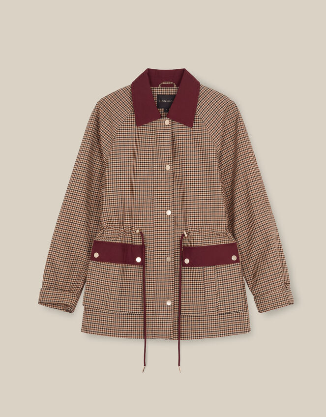 Lola Check Barn Jacket, Brown (BROWN), large