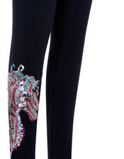 Trixy Sequin Unicorn Leggings, Blue (NAVY), large