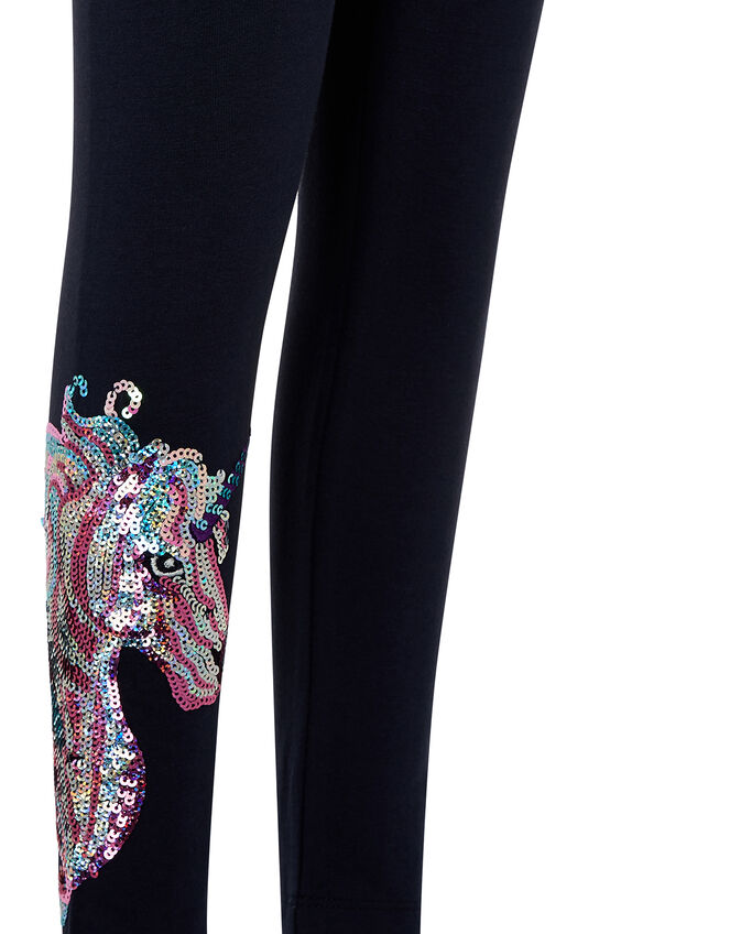 Trixy Sequin Unicorn Leggings, Blue (NAVY), large