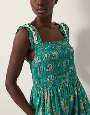 Saoirse Floral Smocked Maxi Dress, SEA GREEN, large