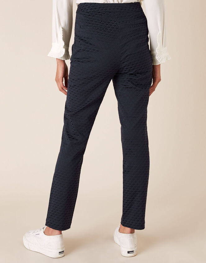Smart Jacquard Trousers, Blue (NAVY), large