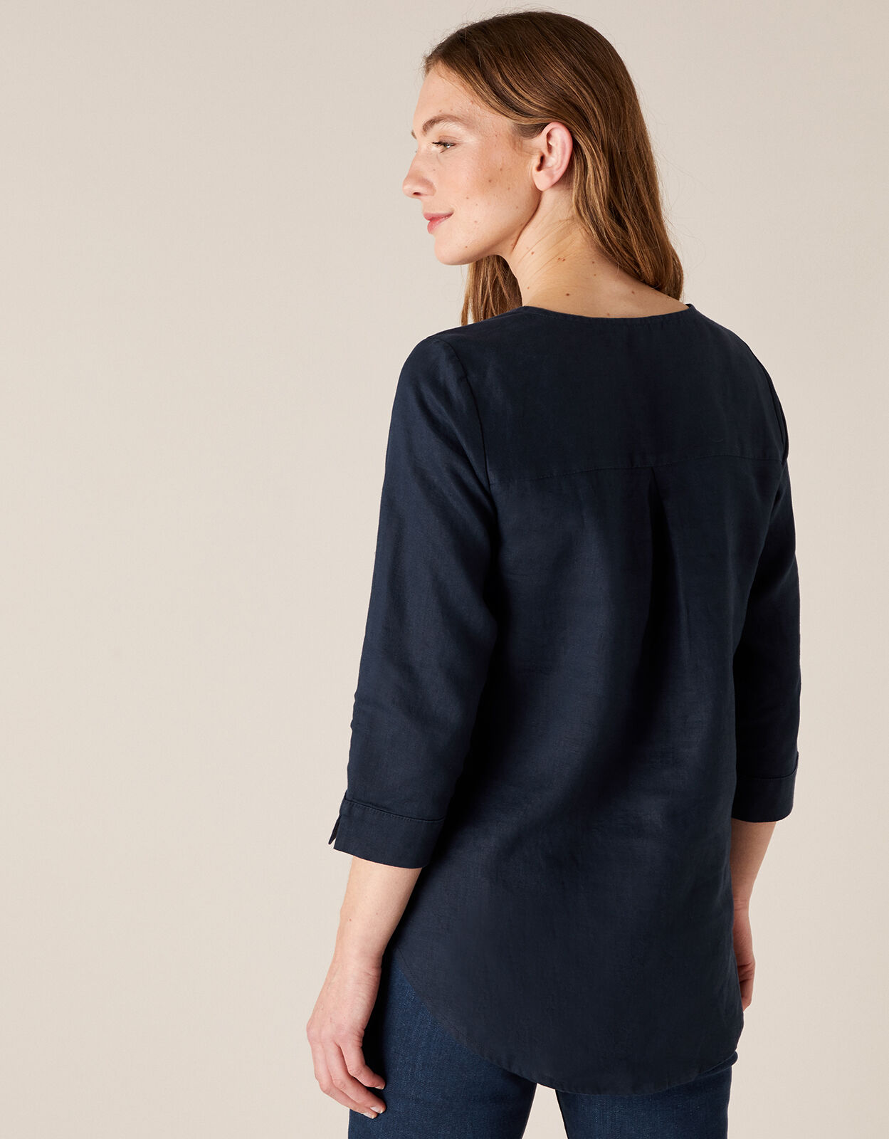 Millie Shirt in Pure Linen Blue | Tops 