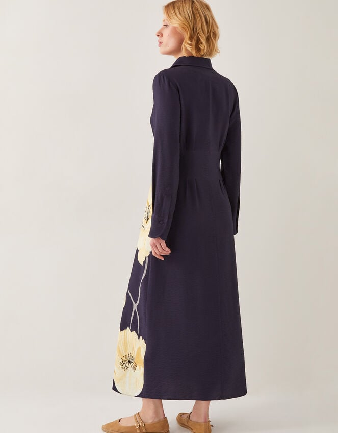 Fearne Floral Midi Shirt Dress, Blue (NAVY), large